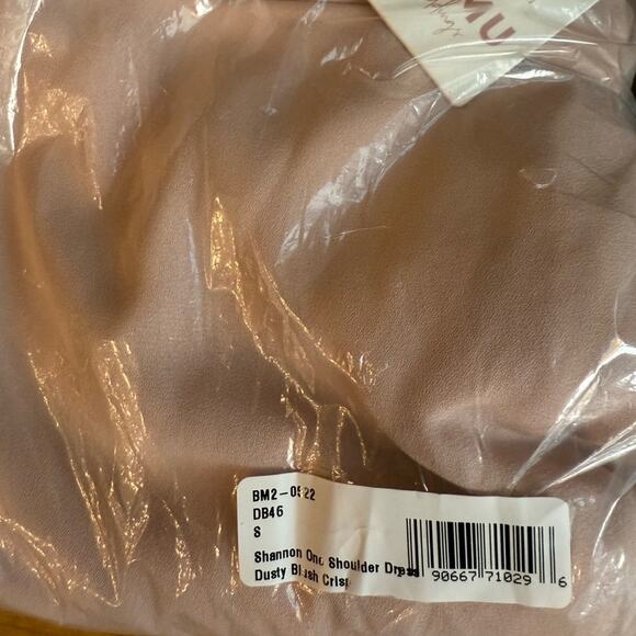 New Show Me Your MuMu Shannon One Shoulder Dusty Blush Crisp Small Women’s - Picture 7 of 8